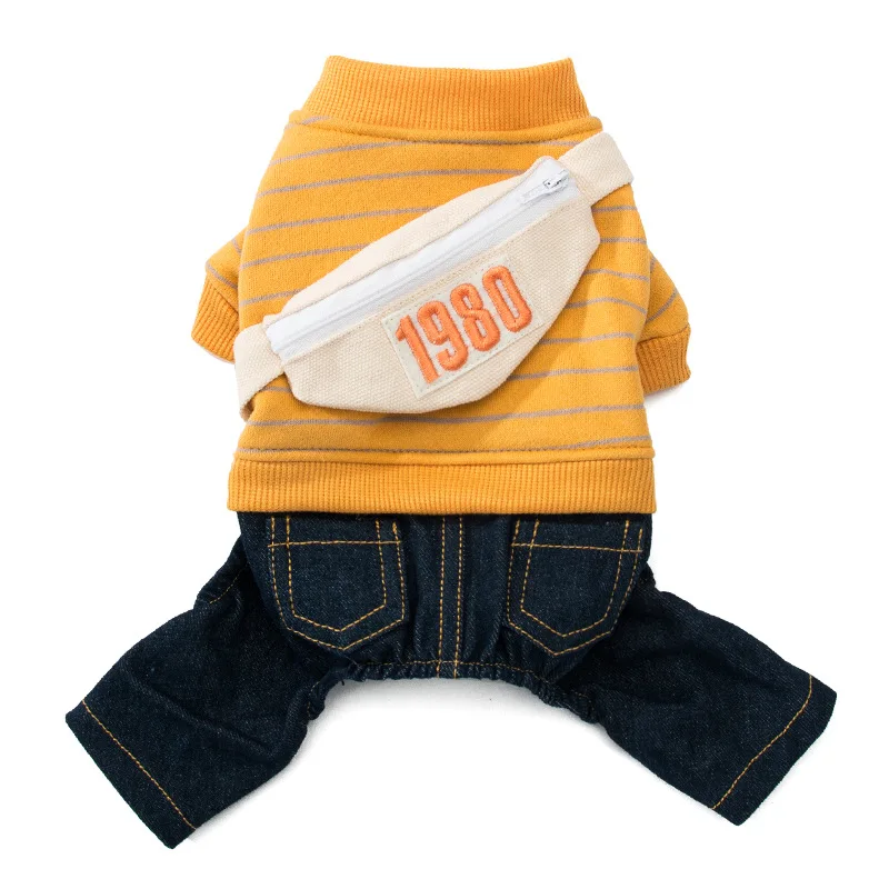 New Autumn and Winter Dog Four-legged Clothes Thickened Warm and Comfortable Small Dog Striped Cat Overalls Pet Clothes Fashion
New Autumn and Winter Dog Four-legged Clothes Thickened Warm and Comfortable Small Dog Striped Cat Overalls Pet Clothes Fashion