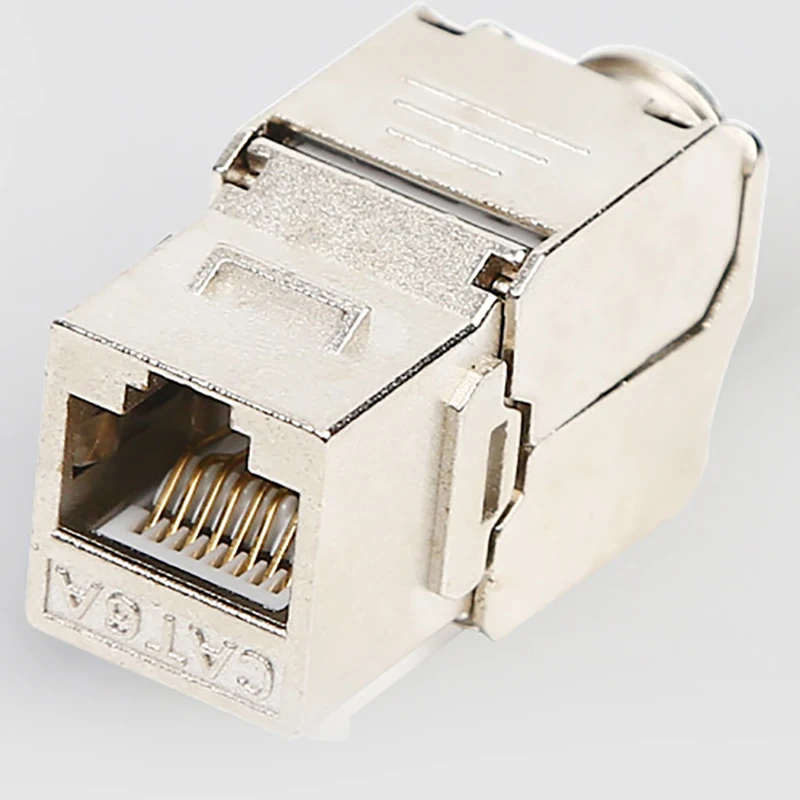 10Pc RJ45 Cat6A Trapezoidal Jack Module Degree Full Shield RJ45 Socket Tool-Free Termination 
10Pc RJ45 Cat6A Trapezoidal Jack Module Degree Full Shield RJ45 Socket Tool-Free Termination