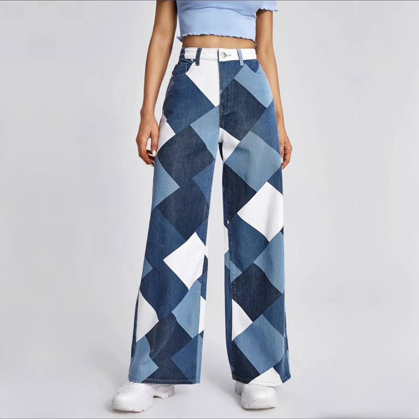 Woman Jeans High Waist Casual Pocket Plaid Print Zip Jeans Denim Loose Pants Trousers Harajuku Straight Pants Streetwear
Woman Jeans High Waist Casual Pocket Plaid Print Zip Jeans Denim Loose Pants Trousers Harajuku Straight Pants Streetwear