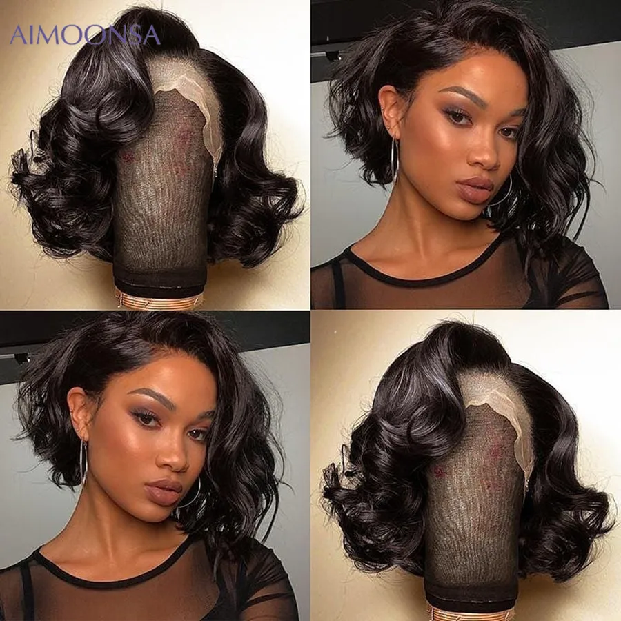 Short Bob Wavy Wigs Body Wave Pre Plucked Natural Hairline Human Hair Wigs for Black Women T Part Lace Brazillian Hair 150 Remy
Short Bob Wavy Wigs Body Wave Pre Plucked Natural Hairline Human Hair Wigs for Black Women T Part Lace Brazillian Hair 150 Remy