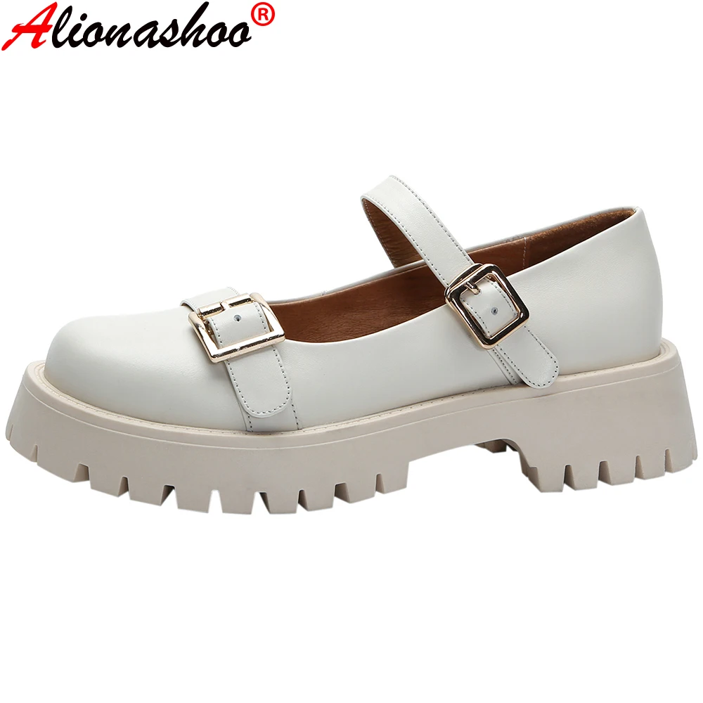Aliona Shoo Fashion Buckle Strap Shoes For Women Shallow Round Toe Platform Autumn Newest Flats 2021 Wedding Party Shoes Women
Aliona Shoo Fashion Buckle Strap Shoes For Women Shallow Round Toe Platform Autumn Newest Flats 2021 Wedding Party Shoes Women