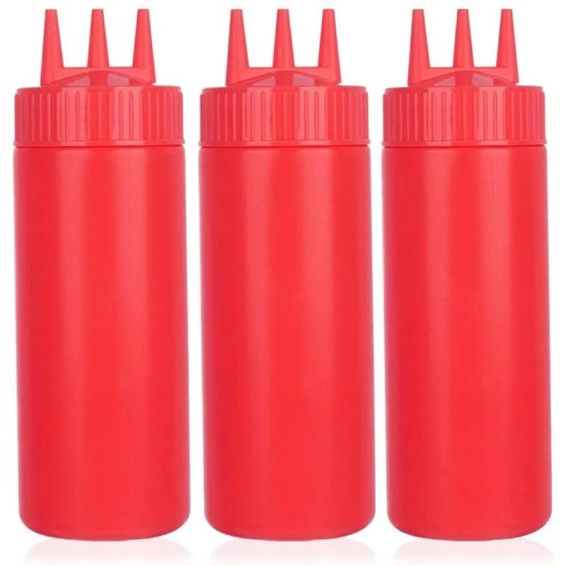 3pcs 650ml Ketchup Squeeze Bottle Plastic Condiment Squeeze Squirt Bottles 3 Hole Dispensing Bottles for Oil BBQ Sauces Paint
3pcs 650ml Ketchup Squeeze Bottle Plastic Condiment Squeeze Squirt Bottles 3 Hole Dispensing Bottles for Oil BBQ Sauces Paint