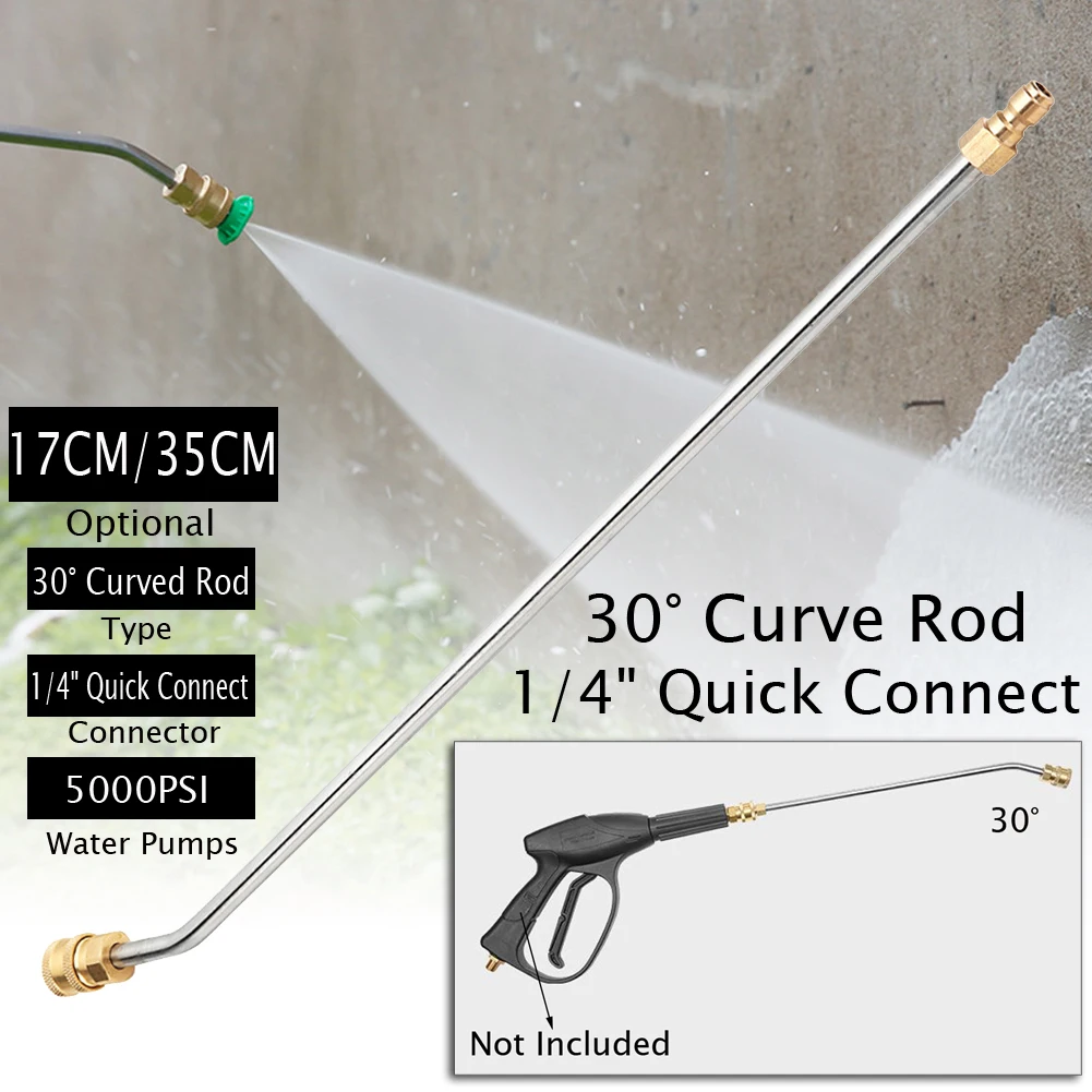 30 Degree Curve Rod Pressure Washer Extension Rod 1/4 Inch Quick Connect High Pressure Washer Gutter Cleaner For Lance/Wand
30 Degree Curve Rod Pressure Washer Extension Rod 1/4 Inch Quick Connect High Pressure Washer Gutter Cleaner For Lance/Wand