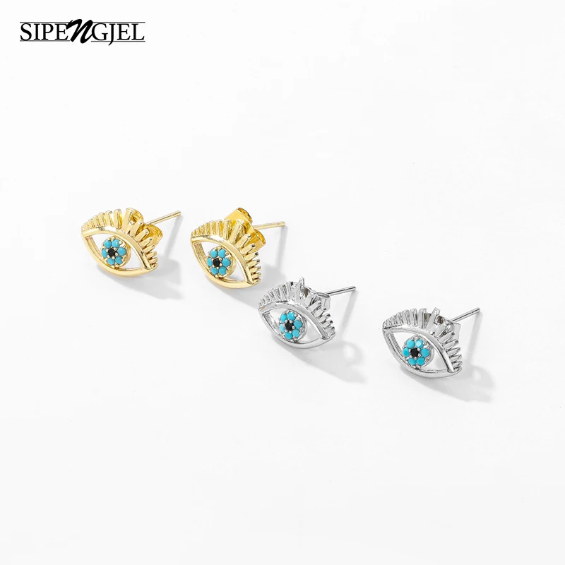 SIPENGJEL Fashion Blue Zircon Lucky Eye Stud Earrings Bihemian Evil Eye Earrings For Women Jewelry Gift 2021
SIPENGJEL Fashion Blue Zircon Lucky Eye Stud Earrings Bihemian Evil Eye Earrings For Women Jewelry Gift 2021