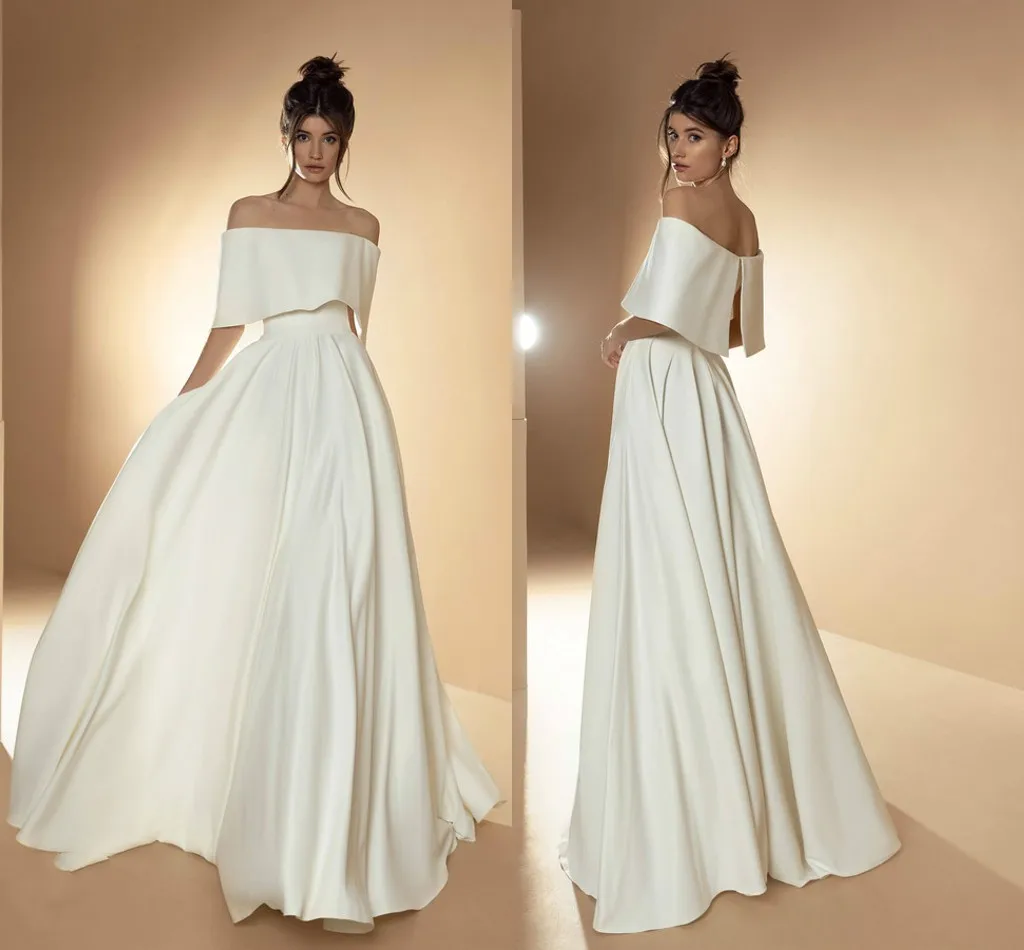 Simple Crepe Bohemian Wedding Dresses Off Shoulder Soft Stain Summer Beach Hippie Country Wedding Gown Vestidos De Novia
Simple Crepe Bohemian Wedding Dresses Off Shoulder Soft Stain Summer Beach Hippie Country Wedding Gown Vestidos De Novia