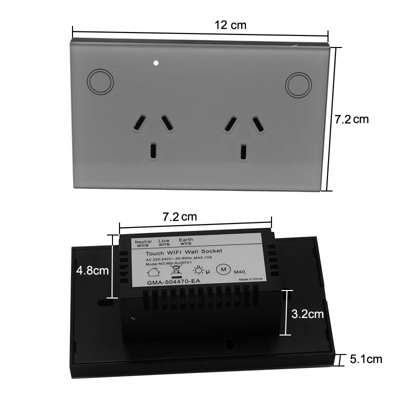 White/Black Smart life WIFI 2.4G Wall Socket 2MM Crystal Glass Touch Panel 10A Double AU Plug Socket For Office Home Kitchen
White/Black Smart life WIFI 2.4G Wall Socket 2MM Crystal Glass Touch Panel 10A Double AU Plug Socket For Office Home Kitchen