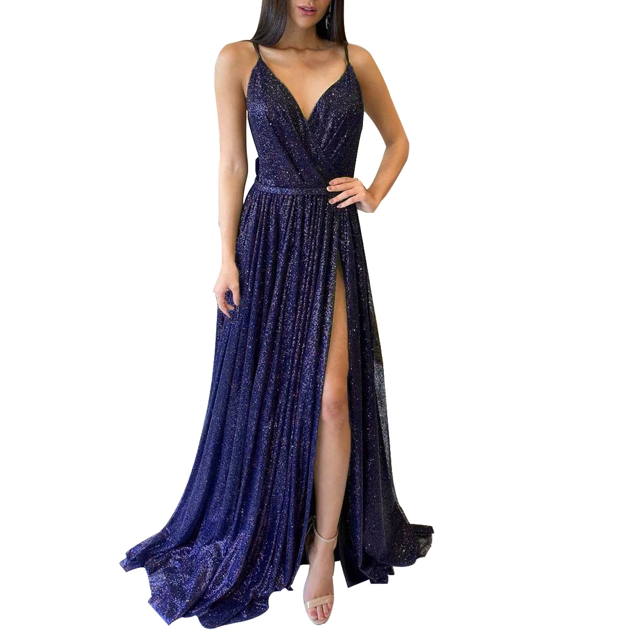 Hot Sale Free Shipping Spaghetti Strap V Neck Sparkly Women Evening Dress Vestidos Kayars Elegant Slit Red Evening Gowns Long
Hot Sale Free Shipping Spaghetti Strap V Neck Sparkly Women Evening Dress Vestidos Kayars Elegant Slit Red Evening Gowns Long