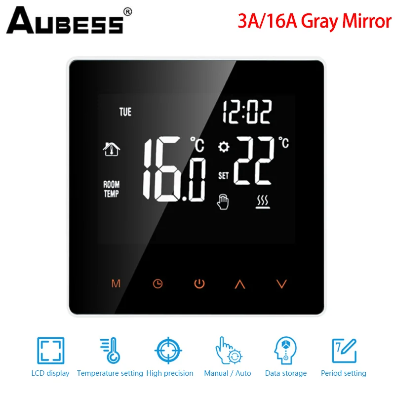 Aubess Newest Thermostat LCD Display Touch Screen For Electric Floor Heating Water / Gas Boiler Temperature Remote Controller
Aubess Newest Thermostat LCD Display Touch Screen For Electric Floor Heating Water / Gas Boiler Temperature Remote Controller