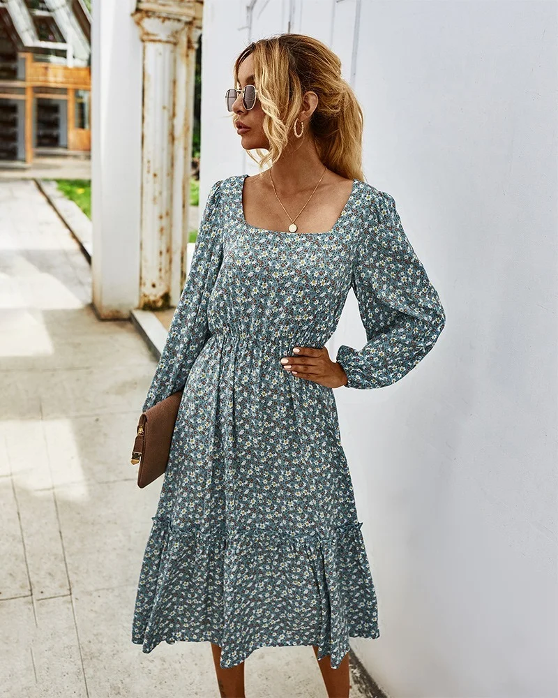 Vintage Long Sleeve Green Floral Dress for Women Autumn Winter Long Maxi Dresses 2021 Flower Print Boho Dress Vestidos
Vintage Long Sleeve Green Floral Dress for Women Autumn Winter Long Maxi Dresses 2021 Flower Print Boho Dress Vestidos