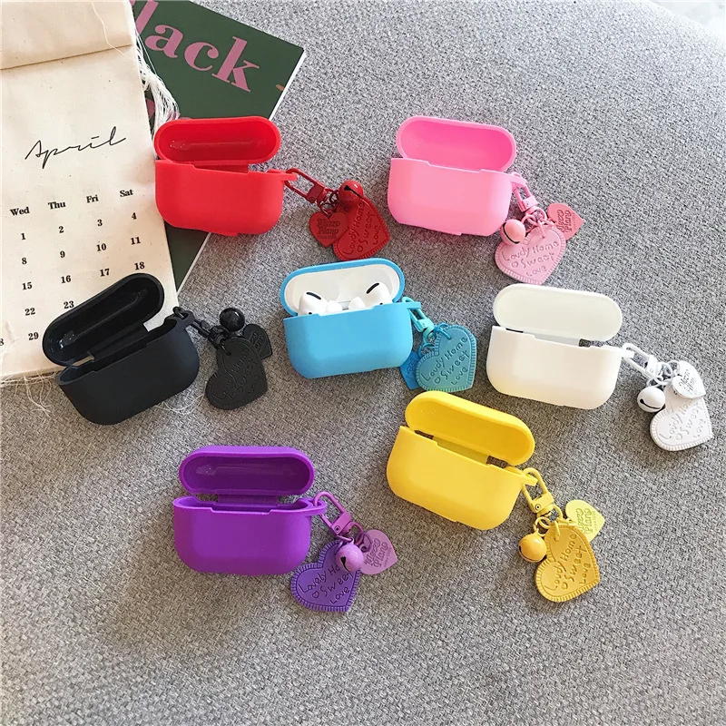 For AirPod Pro Heart Love Ring Bell Cute Soft Silicone Cases for Apple Airpods Pro 3D Thin Case Cover Funda with Keychain
For AirPod Pro Heart Love Ring Bell Cute Soft Silicone Cases for Apple Airpods Pro 3D Thin Case Cover Funda with Keychain
