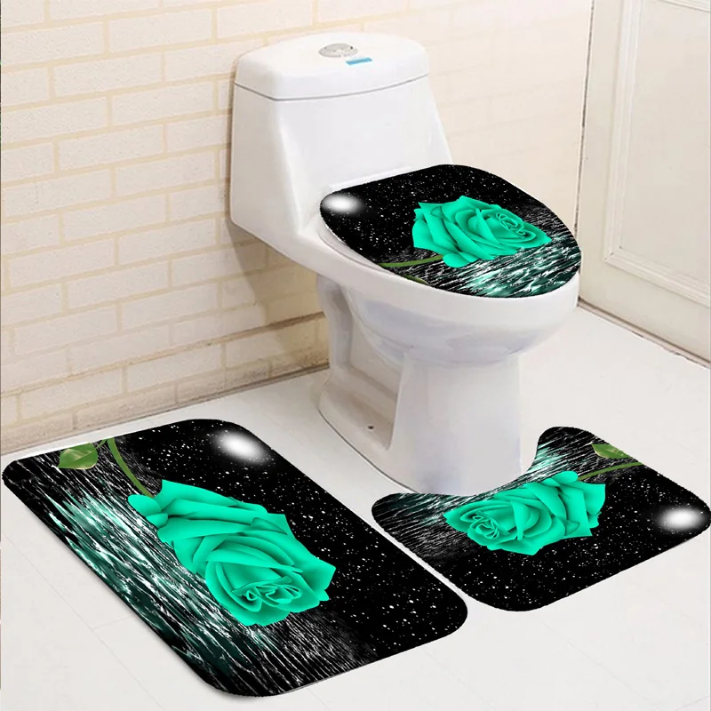Waterproof Bathroom Shower Curtain Flower Toilet Cover Non-Slip Bath Mat Rug Carpet Set Polyester Fabric Washable Home Decor
Waterproof Bathroom Shower Curtain Flower Toilet Cover Non-Slip Bath Mat Rug Carpet Set Polyester Fabric Washable Home Decor