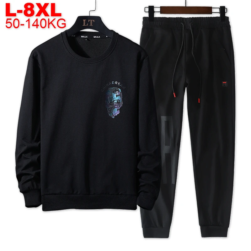 

Large Size 8xl Two Piece Sets Hoodie Sweatsuit Men Tracksuit Oversized Sweat Suits Chinese Streetwear Mens Sportsuits Jogger Set
