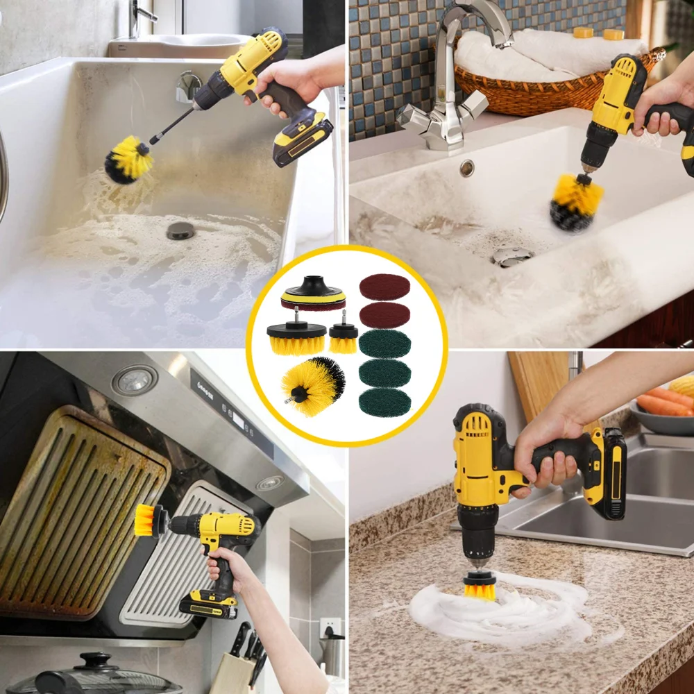10pcs Power Drill Attachments Power Scrubber Brush Cleaning Kit for Cleaning
10pcs Power Drill Attachments Power Scrubber Brush Cleaning Kit for Cleaning