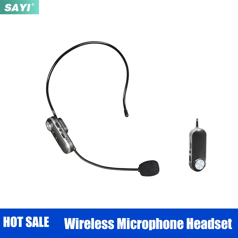Беспроводная микрофонная гарнитура SAYI T1 UHF 50 м система для речи голосовой