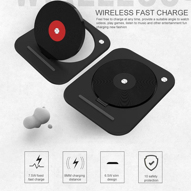Foldable 10W Wireless Charger Fast Charging Stand Base Multifunctional Phone Bracket For IPhone X Samsung Galaxy | Мобильные