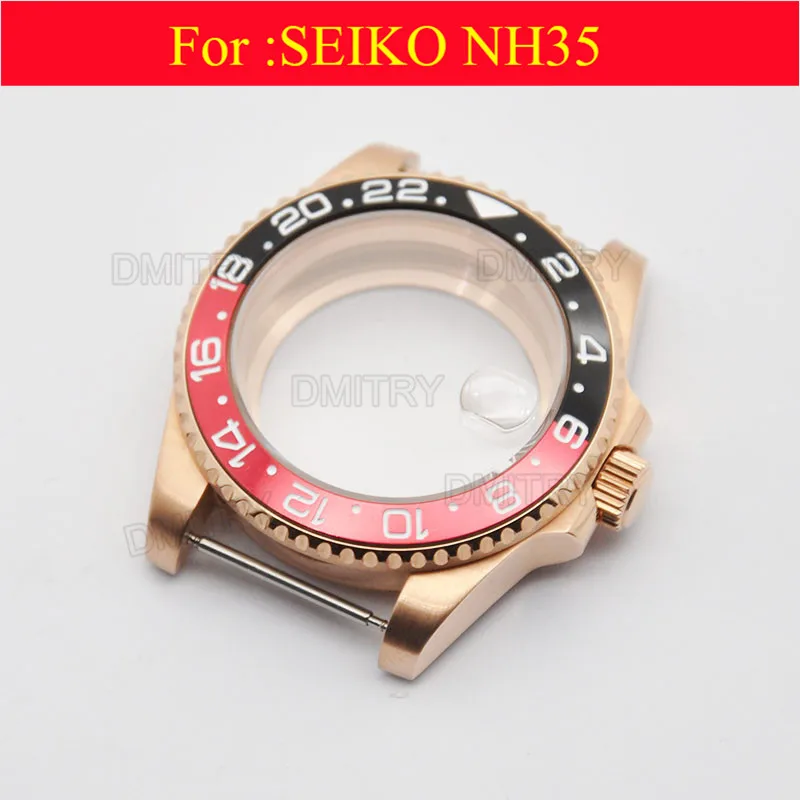 Watch parts, 40mm Electroplated rose gold case.For 20 mm stainless steel adjustable length strap, nh35 movement case
Watch parts, 40mm Electroplated rose gold case.For 20 mm stainless steel adjustable length strap, nh35 movement case