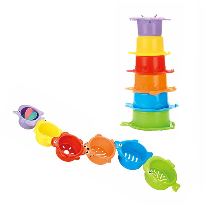 6 PCs Fish-Shaped Water Playing Stacking Cup Children's Bath Bathroom Toys Water Playing Sand Jenga Boys' and Girls' Toys
6 PCs Fish-Shaped Water Playing Stacking Cup Children's Bath Bathroom Toys Water Playing Sand Jenga Boys' and Girls' Toys