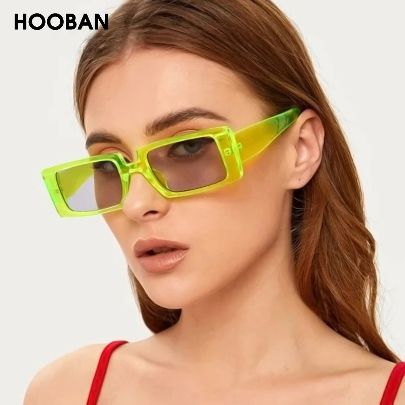 HOOBAN винтажные большие прямоугольные Солнцезащитные очки женские модные