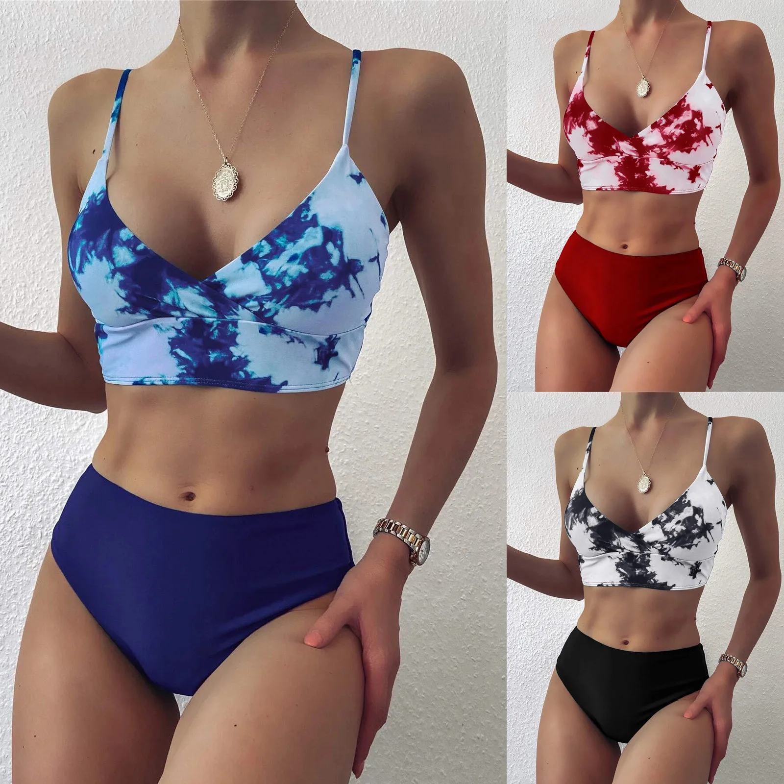 Swimwear Women Bandeau Bandage Tie Dye Print Bikini Set Push-Up Brazilian Swimsuit Beachwear Swim Suits Maillot De Bain Femme Y4 
Swimwear Women Bandeau Bandage Tie Dye Print Bikini Set Push-Up Brazilian Swimsuit Beachwear Swim Suits Maillot De Bain Femme Y4