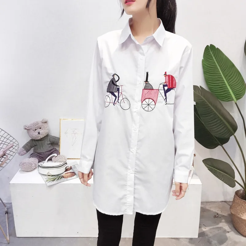 Women Blouses Fashion Embroidery Cotton Shirts Fall Female Casual Ladies Tops Spring Summer White Long Style Shirt Blusas Mujer
Women Blouses Fashion Embroidery Cotton Shirts Fall Female Casual Ladies Tops Spring Summer White Long Style Shirt Blusas Mujer