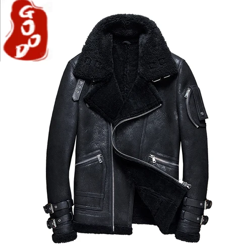 

Модное мужское меховое пальто, мотоциклетная кожаная куртка из натуральной овчины, короткая мужская одежда, зима 2021, Chaquetas Hombre