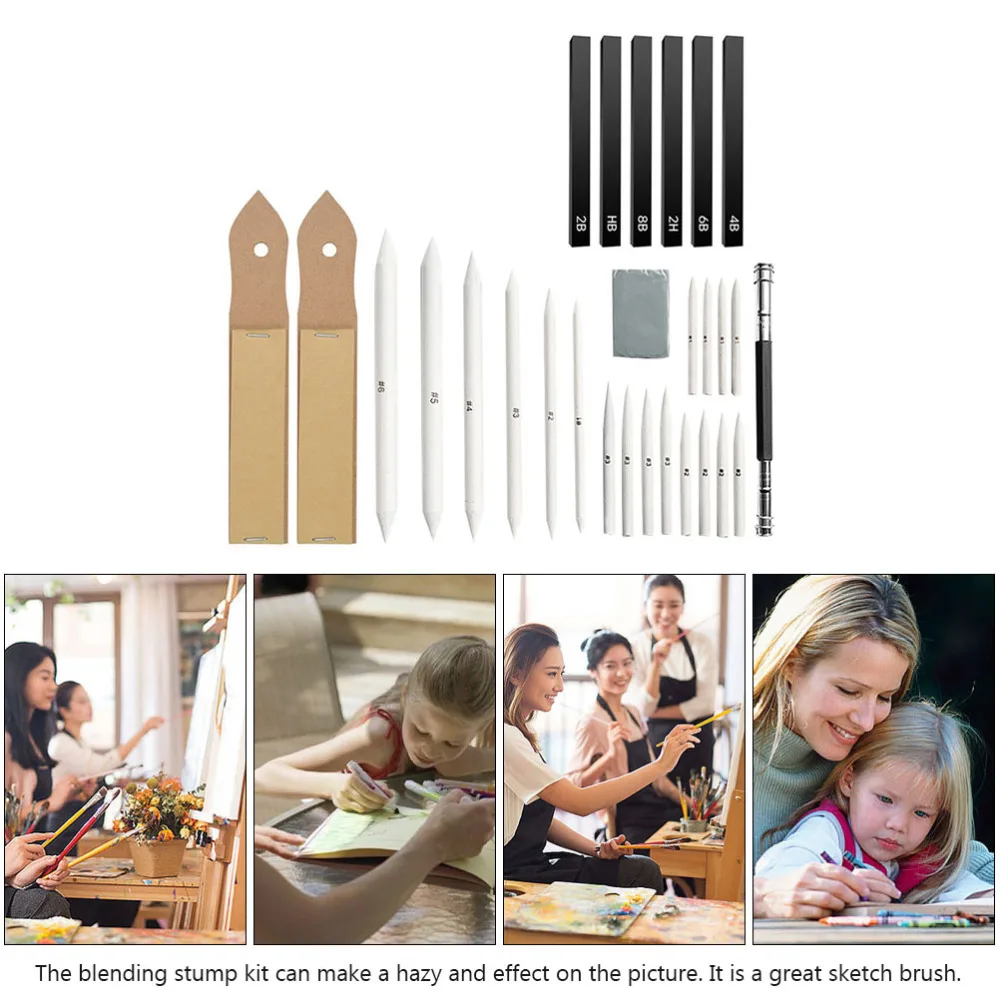 1 Set/28pcs Sketching Painting Blending Stumps Useful Shading Tools for Drawing
1 Set/28pcs Sketching Painting Blending Stumps Useful Shading Tools for Drawing