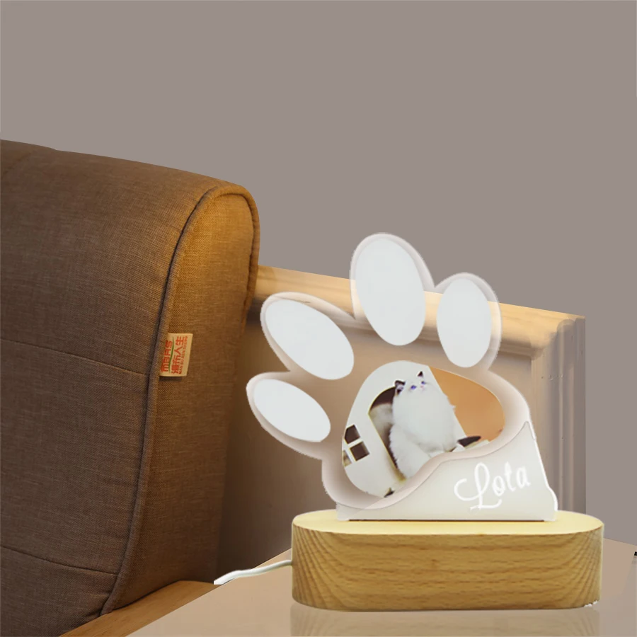 DIY Customized USB Night Light Personalized Pet Dog Cat Paw Photo Name 3D Lamp for Dog Lover Gifts
DIY Customized USB Night Light Personalized Pet Dog Cat Paw Photo Name 3D Lamp for Dog Lover Gifts