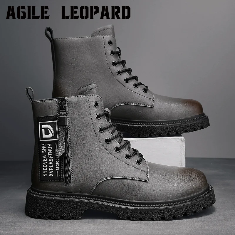 New Trend Spring Autumn Boots Men Snow Boots Genuine Leather Mens Outdoor Boots Punk Motorcycle Man Shoes Thick Heel Adulto Shoe
New Trend Spring Autumn Boots Men Snow Boots Genuine Leather Mens Outdoor Boots Punk Motorcycle Man Shoes Thick Heel Adulto Shoe
