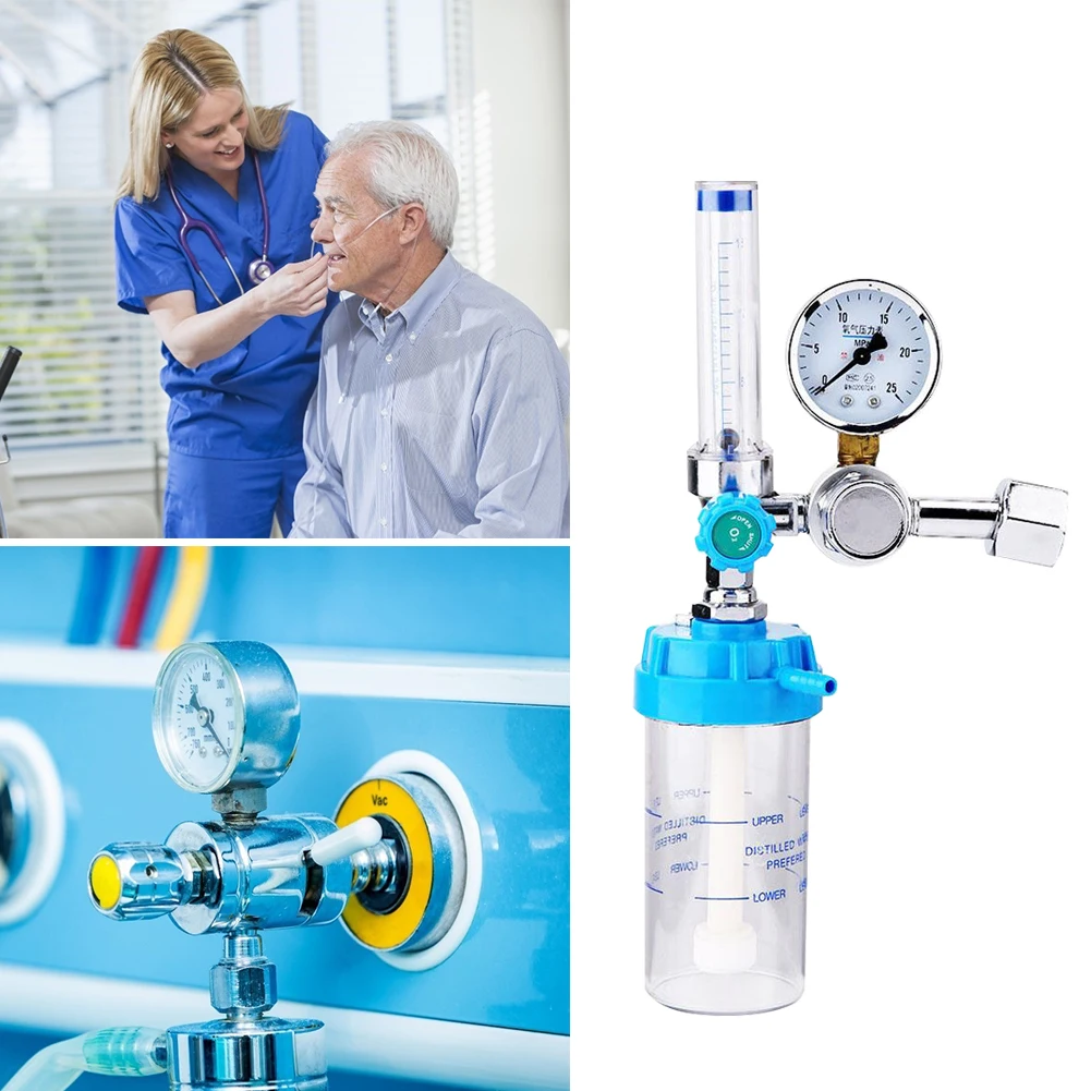 

Oxygen Pressure Regulator Gauge O2 Pressure Reducer Reducing Valve Flow Meter for Inhalator G5/8''Thread Oxygen Inhaler 1pc