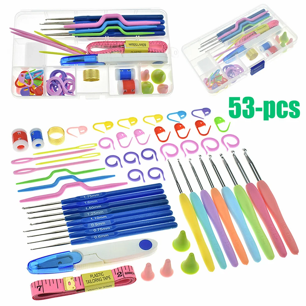 53Pcs Crochet Hooks Knitting Needles Knit Weave Craft Yarn Set Sewing Accessory Durable And Practical To Use
53Pcs Crochet Hooks Knitting Needles Knit Weave Craft Yarn Set Sewing Accessory Durable And Practical To Use