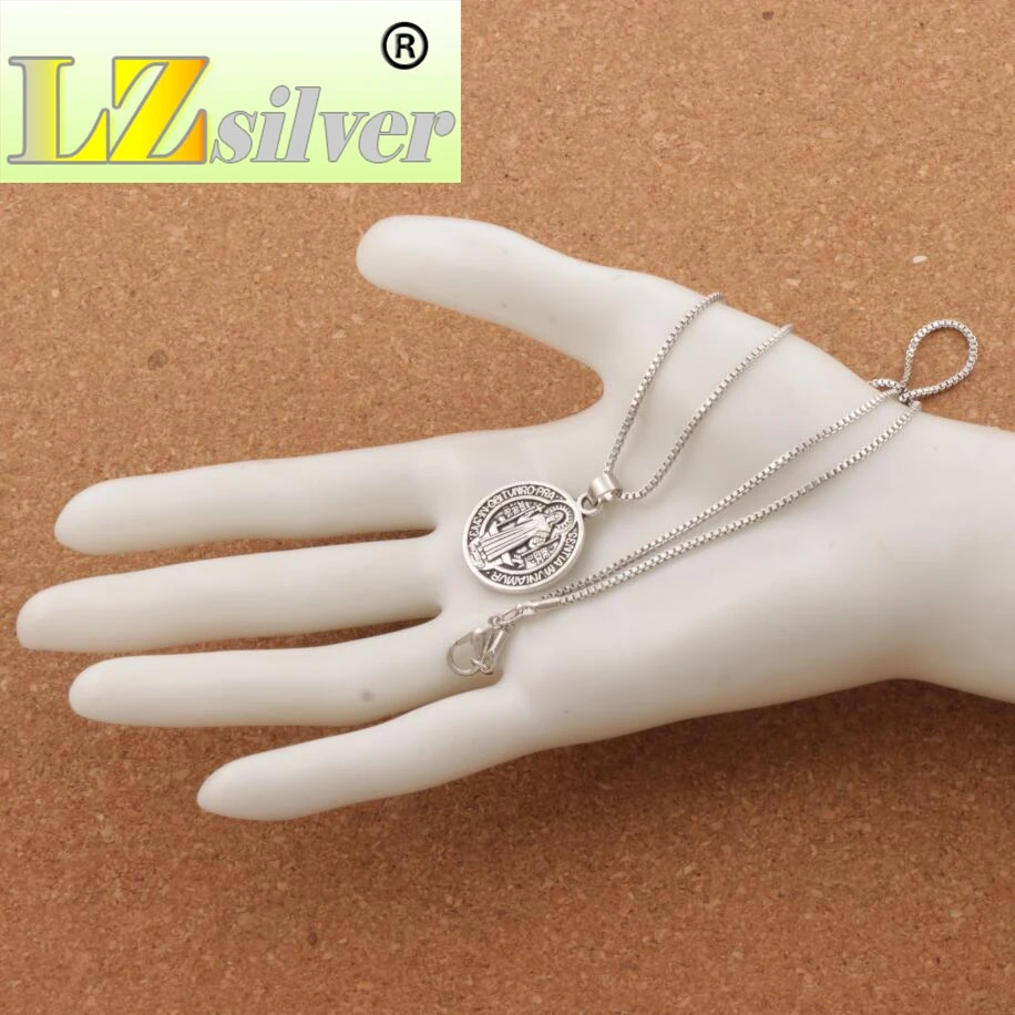 Saint St Benedict Nursia Patron Medal Cross Religious Pendant Necklaces 25x21mm 20PCS zinc alloy 24 inches Chains N1648 
Saint St Benedict Nursia Patron Medal Cross Religious Pendant Necklaces 25x21mm 20PCS zinc alloy 24 inches Chains N1648