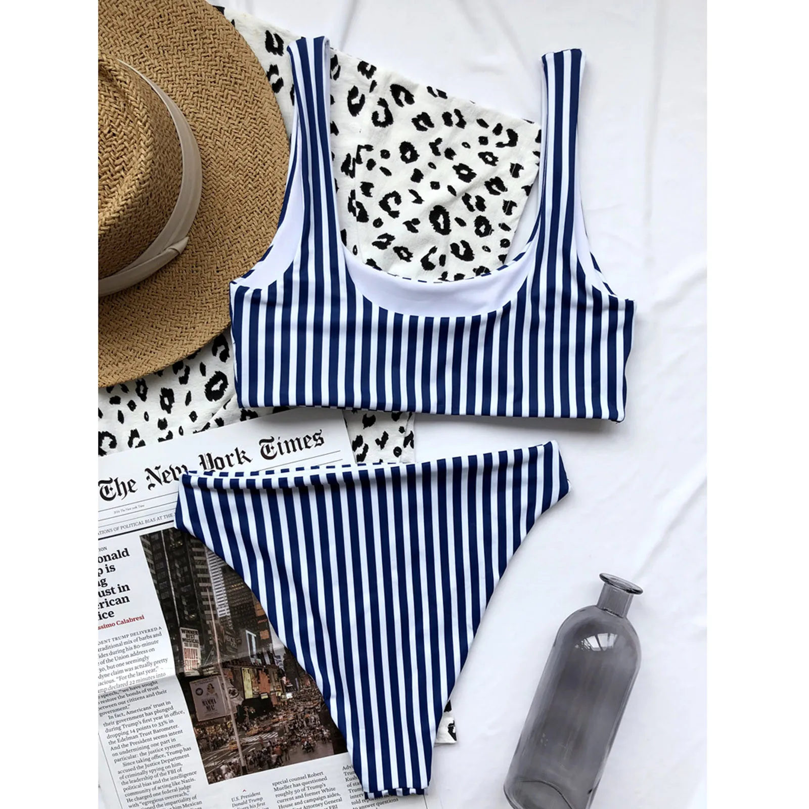 Striped High Waist Bikini Women Striped Push Up High Cut Hight Waist Halter Bikini Set Two Piece Swimsuit
Striped High Waist Bikini Women Striped Push Up High Cut Hight Waist Halter Bikini Set Two Piece Swimsuit