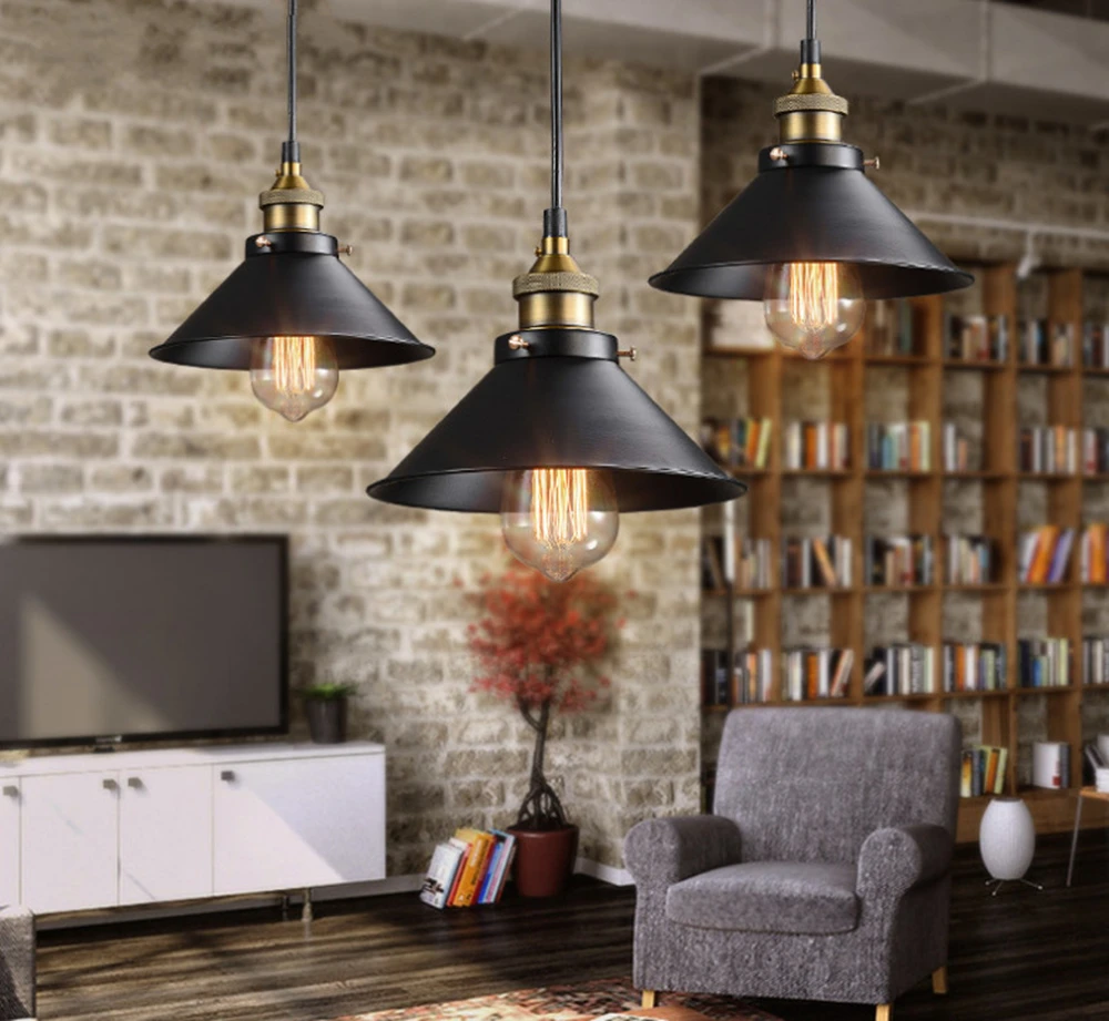 Vintage Industrial Black Pendant Lamp Metal Lampshade E26/E27 20/26/30/36CM Restaurant Bar Counter Attic Bookstore Lighting
Vintage Industrial Black Pendant Lamp Metal Lampshade E26/E27 20/26/30/36CM Restaurant Bar Counter Attic Bookstore Lighting