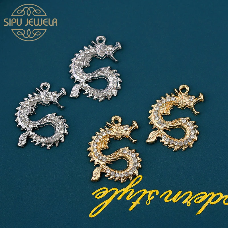 10Pcs Gold Silver Colors Alloy Dragon Charms Pendant 33*25mm Shiny Rhinestone Animal Charm For DIY Necklace Making Accessories
10Pcs Gold Silver Colors Alloy Dragon Charms Pendant 33*25mm Shiny Rhinestone Animal Charm For DIY Necklace Making Accessories