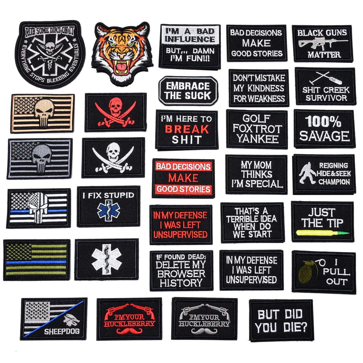 

Velcro patch Tactical Morale Slogans Army Military Badge Labels Embroidered Stickers Stick on for Hats Backpack Clothes Patch