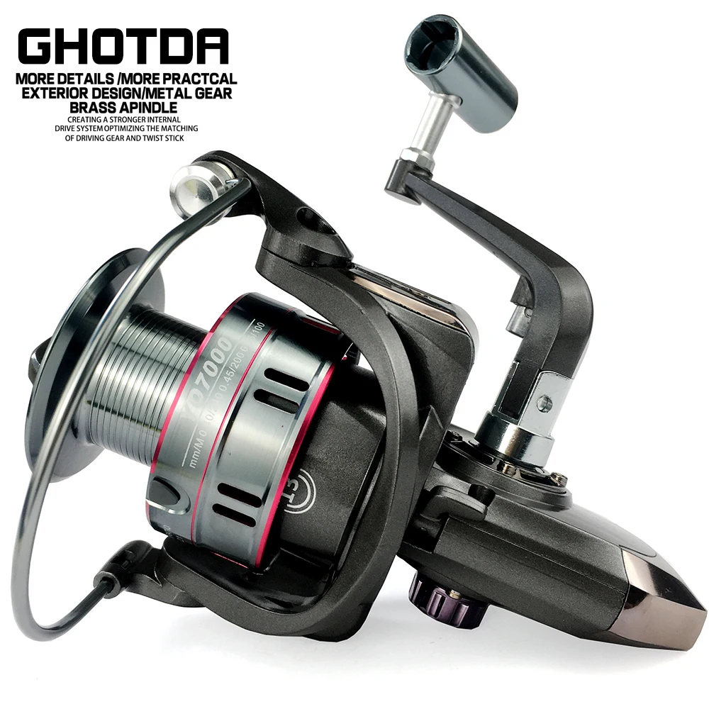 GHOTDA Spinning Fishing Reel 12BB + 1 Bearing Balls 1000-7000 Series Metal Coil Spinning Reel Boat Rock Fishing Wheel
GHOTDA Spinning Fishing Reel 12BB + 1 Bearing Balls 1000-7000 Series Metal Coil Spinning Reel Boat Rock Fishing Wheel