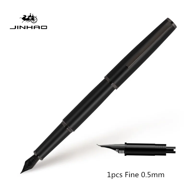 Jin Hao Matte black Metal Fountain Pen EF/F/Bent Nib Ink Pen Beautiful for Business Office Home Writing 
Jin Hao Matte black Metal Fountain Pen EF/F/Bent Nib Ink Pen Beautiful for Business Office Home Writing