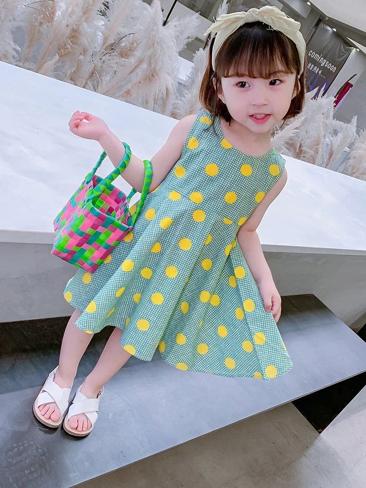 Polka Dot Green Summer Short Girl Dress Cotton Sleeveless Cute Princess Girls Dress Boutique Outfits Robe Enfant Clothes BW50DR
Polka Dot Green Summer Short Girl Dress Cotton Sleeveless Cute Princess Girls Dress Boutique Outfits Robe Enfant Clothes BW50DR