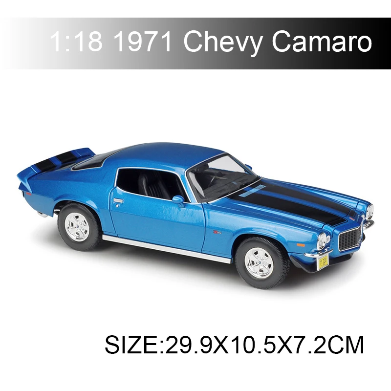 Maisto 1:18 diecast Car 1971 CHEVY CAMARO Blue Orange Coupe Classic Car Alloy Car Metal Vehicle Collectible Models toys For Gift
Maisto 1:18 diecast Car 1971 CHEVY CAMARO Blue Orange Coupe Classic Car Alloy Car Metal Vehicle Collectible Models toys For Gift