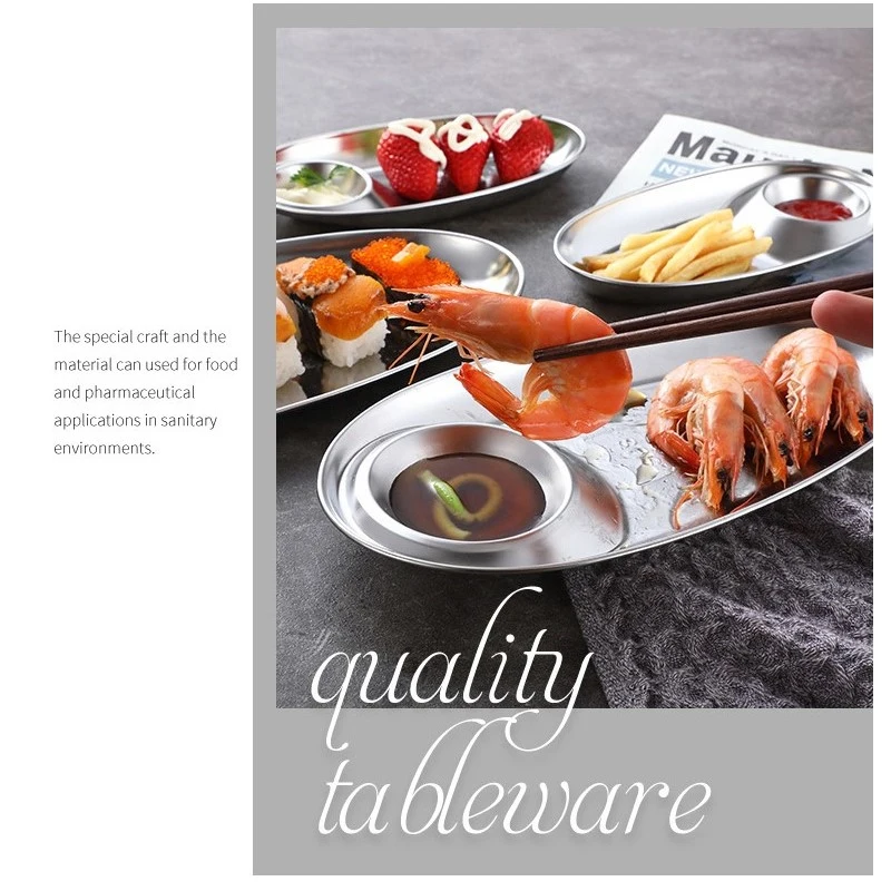 Stainless Steel Snack Plate Divided Grid Plate Oval Plate Sauce Plate Western Fries Fried Chicken Plate Sauce Dish Seasoning
Stainless Steel Snack Plate Divided Grid Plate Oval Plate Sauce Plate Western Fries Fried Chicken Plate Sauce Dish Seasoning