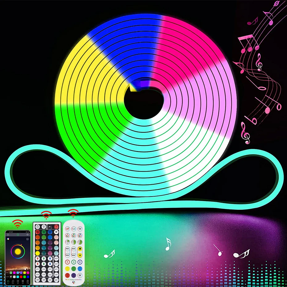 DC 12V LED Light Strip Waterproof SMD 3030 Flexible LED Neon Lamp Dimmable Buletooth RGB Night Lights for Home Decoration 1-5M
DC 12V LED Light Strip Waterproof SMD 3030 Flexible LED Neon Lamp Dimmable Buletooth RGB Night Lights for Home Decoration 1-5M