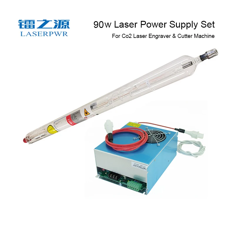 

LASERPWR 50W 60W 75W 80W 90W CO2 laser power supply Set + reci T2 Gas tube for 90W Laser engraving cutting marking machine