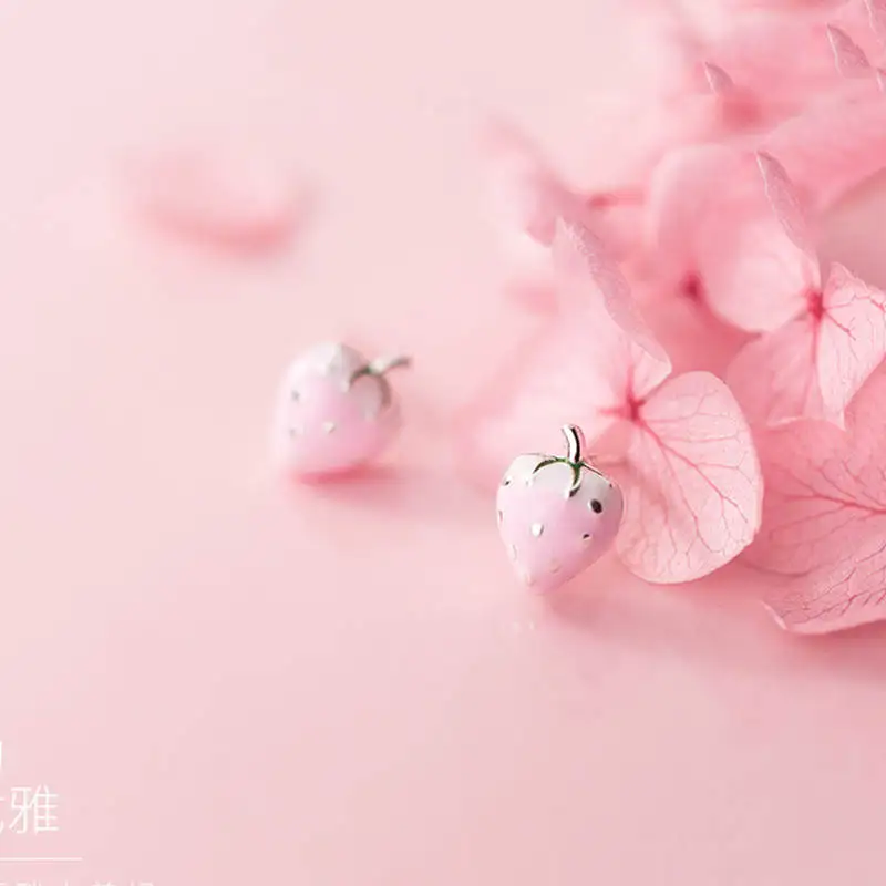 PONYKISS 100% 925 Sterling Silver Cute Pink Strawberry Stud Earrings Exquisite Lovely Prevent Allergy EarringsAccessory Gift
PONYKISS 100% 925 Sterling Silver Cute Pink Strawberry Stud Earrings Exquisite Lovely Prevent Allergy EarringsAccessory Gift