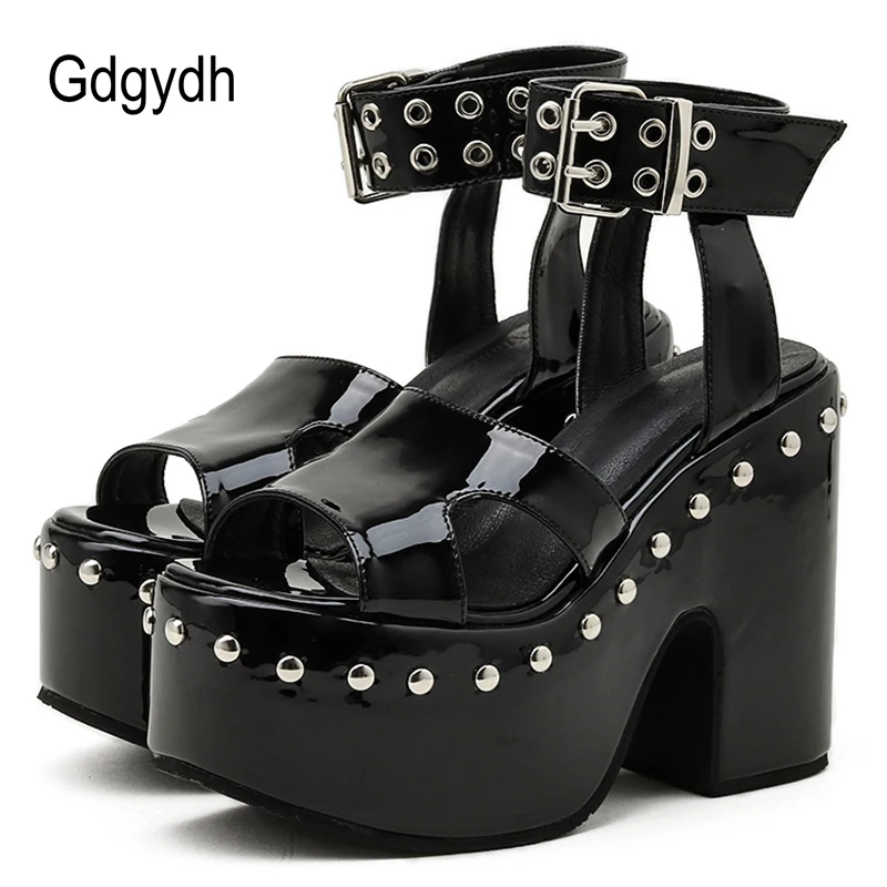 Gdgydh Great Quality Plus Size 43 Chunky High Heel Shoes Black Gothic Cool Summer Platform Sandals Women Ankle Buckle Bright
Gdgydh Great Quality Plus Size 43 Chunky High Heel Shoes Black Gothic Cool Summer Platform Sandals Women Ankle Buckle Bright