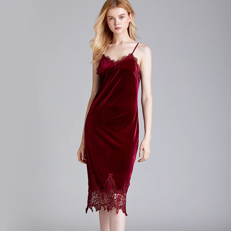 2020 Hot Style Velvet Pyjama Women's New Stain SexyLace Spring Halter Skirt Long Style Homewear Night Home Clothing
2020 Hot Style Velvet Pyjama Women's New Stain SexyLace Spring Halter Skirt Long Style Homewear Night Home Clothing