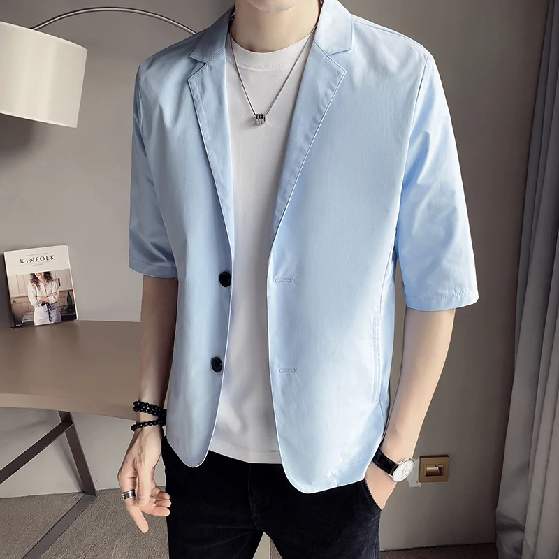 Blazers Men Chic British Style All-match Office Gentleman Outwear Casual Popular Simple Single Button Male Half Sleeve Blazer
Blazers Men Chic British Style All-match Office Gentleman Outwear Casual Popular Simple Single Button Male Half Sleeve Blazer