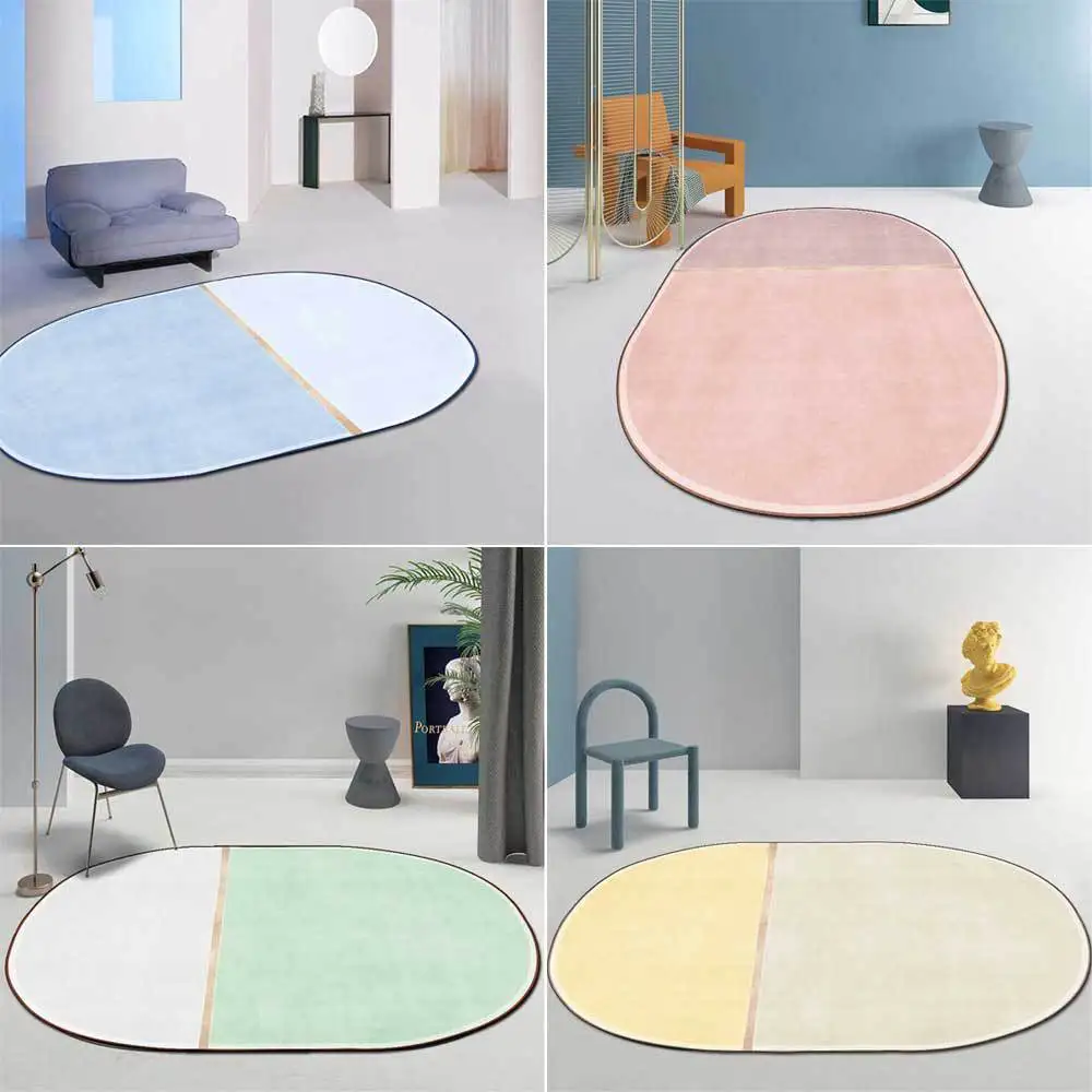 Thick Oval Light Luxury Golden Girl Powder Carpet Bedroom Computer Chair Rug Living Room Floor Mat Princess Room Bedside Rugs
Thick Oval Light Luxury Golden Girl Powder Carpet Bedroom Computer Chair Rug Living Room Floor Mat Princess Room Bedside Rugs