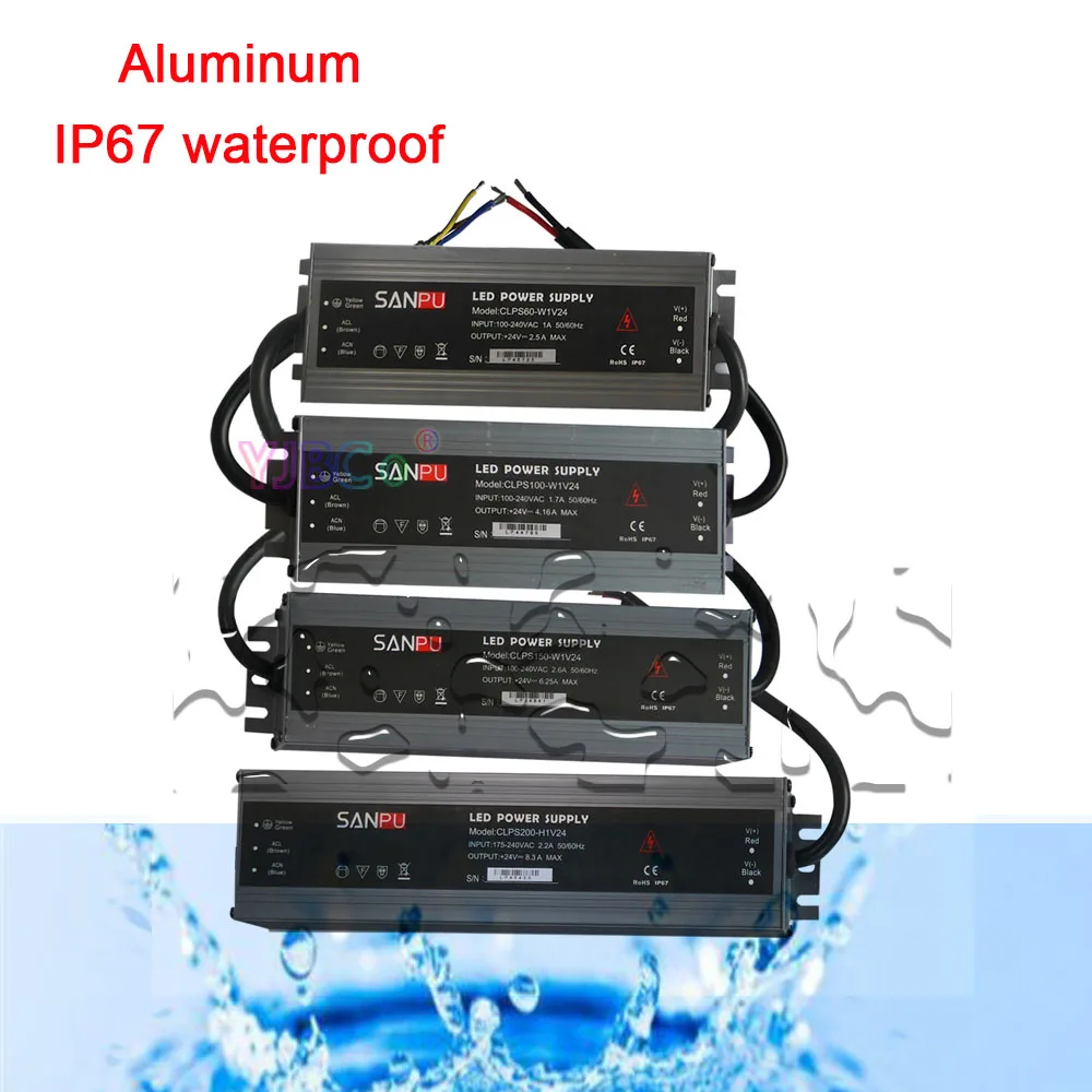

Waterproof IP67 Ultra-thin LED power supply 45W/60W/100W/120W/150W/200W/300W AC110V-220V to DC12V/DC24V transformer led Driver
