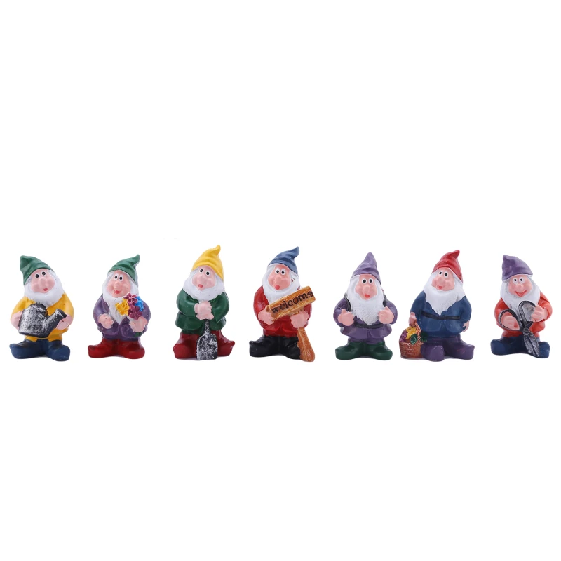7Pc Fairy Garden Seven Dwarfs Miniature Ornaments Set Mini Garden Statues For Planter Flowerpot Decor Accessories 
7Pc Fairy Garden Seven Dwarfs Miniature Ornaments Set Mini Garden Statues For Planter Flowerpot Decor Accessories