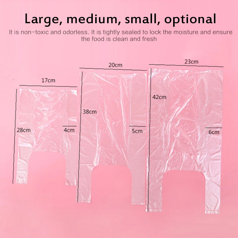 200/100Pcs Fresh-keeping Bag Plastic Flim Bag Freshness Protection Package Vest Style Storage Bags Three Sizes Kitchen Supplies
200/100Pcs Fresh-keeping Bag Plastic Flim Bag Freshness Protection Package Vest Style Storage Bags Three Sizes Kitchen Supplies